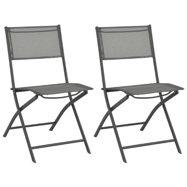 Folding Outdoor Chairs 2 pcs Steel and Textilene vidaXL