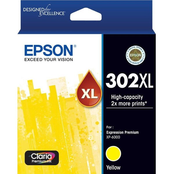 Original Epson 302XL Yellow Ink Cartridge Toner Claria Premium T01Y492
