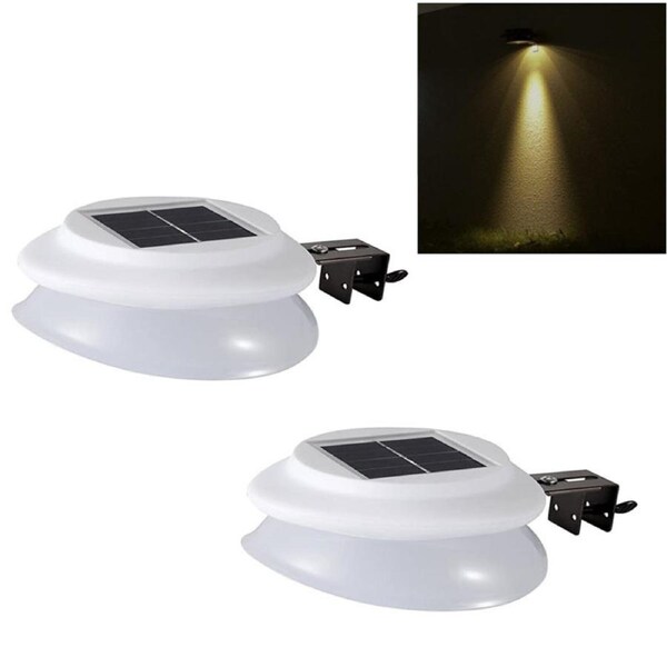 Solar Wall Garden Night Light - White Shell Warm Light - 2packs