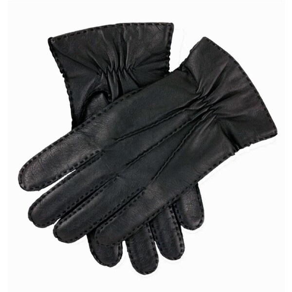 DENTS Mens Premium Kangaroo Leather Cashmere Lined Gloves Winter Gift - Black Medium