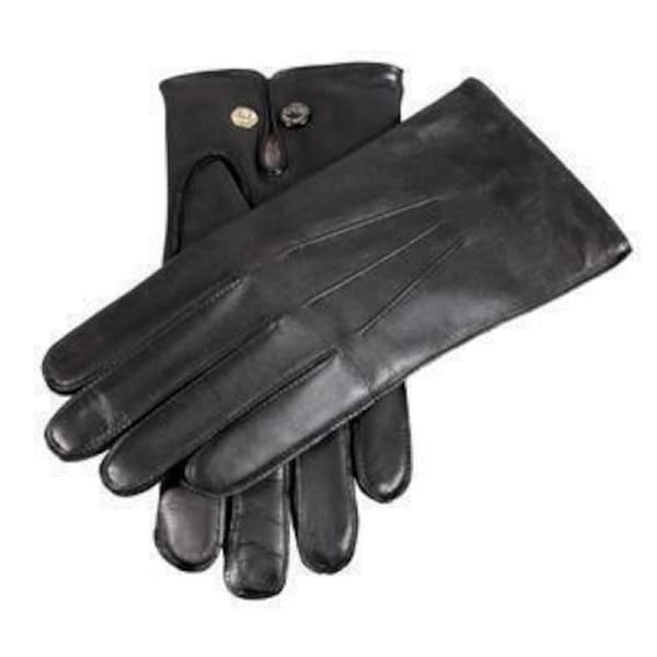 DENTS Mens Premium Kangaroo Leather Gloves Wool Lined Winter Gift - Black Medium