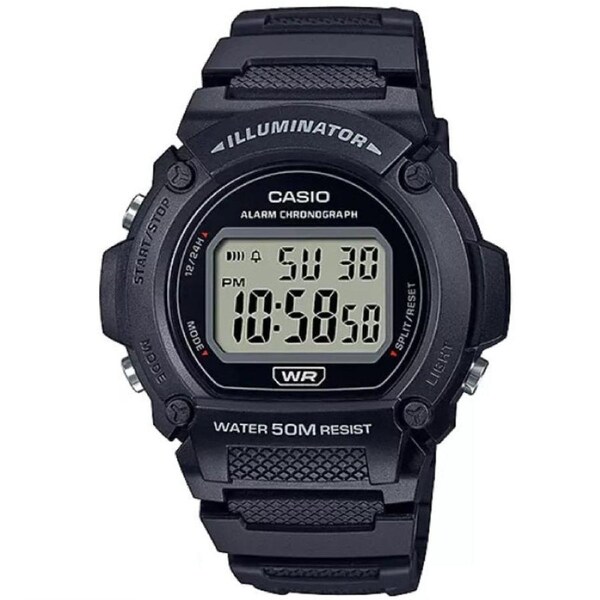 Casio Black Basic 50m Unisex Digital Multifunction Watch W-219H-1A