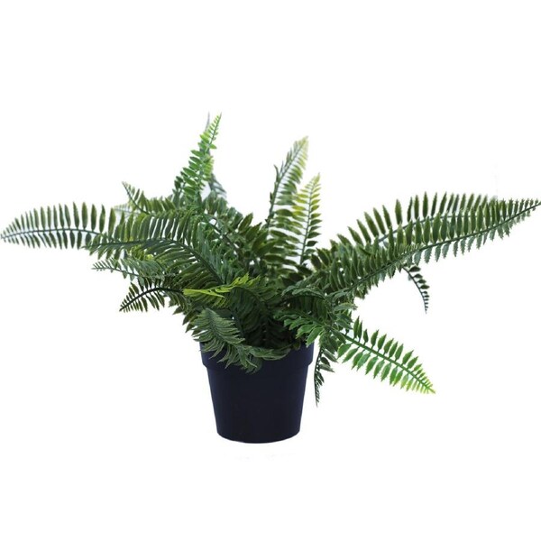 Small Potted Artificial Dark Green Fern Plant UV Resistant 20cm