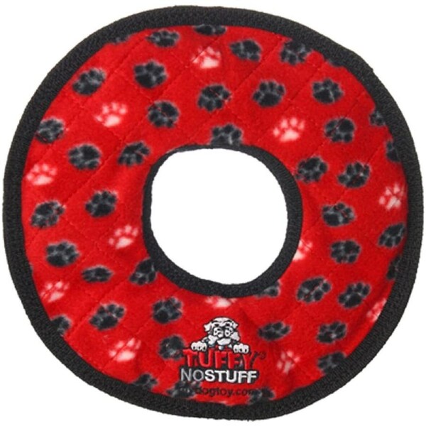 Ultimates Ring Red Paws Print Tuffy Dog Toy 27cm x 5cm