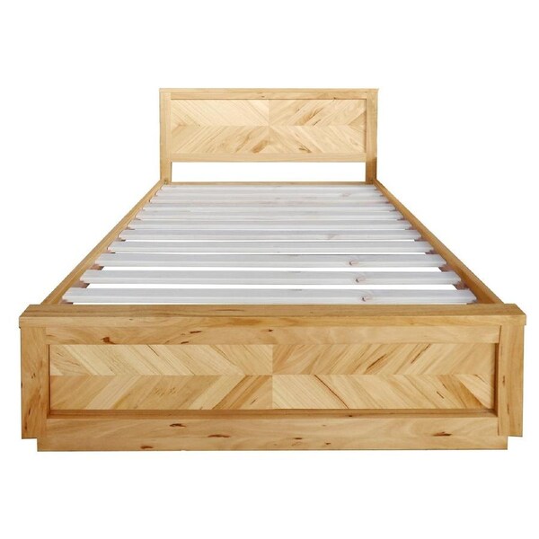 Rosemallow King Size Bed Parquet Solid Messmate Timber Wood Frame Mattress Base