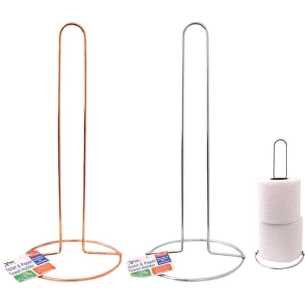 Ozoffer 2Pcs Toilet Paper Holder Bathroom Roll Tissue Stand Home Decor Steel