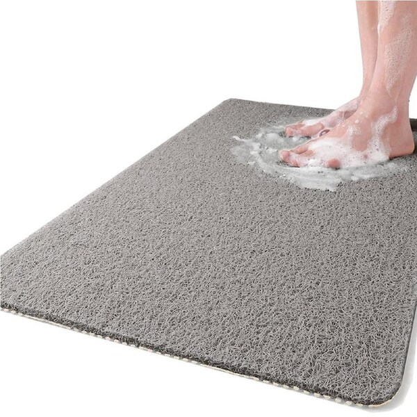 Vivva 40x60cm Crey Non Slip Shower Bathroom Bath Aqua Rug Mat Carpet Water Drains Doormat