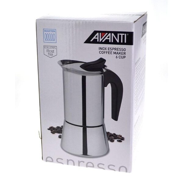 Avanti Inox Stainless Steel Espresso Induction Coffee Percolator - 6 Cup