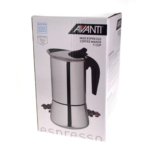 Avanti Inox Stainless Steel Induction Espresso Coffee Percolator - 9 Cup
