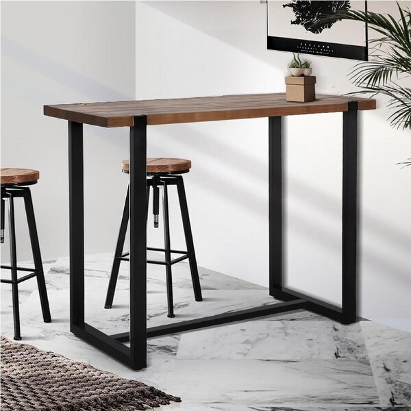 Levede High Bar Table Industrial Walnut 105x120x50cm (H x L x W)