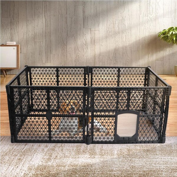 Pawz Pet Playpen Foldable Portable Dog Play Pens Plastic Garden Outdoor 6 Panels