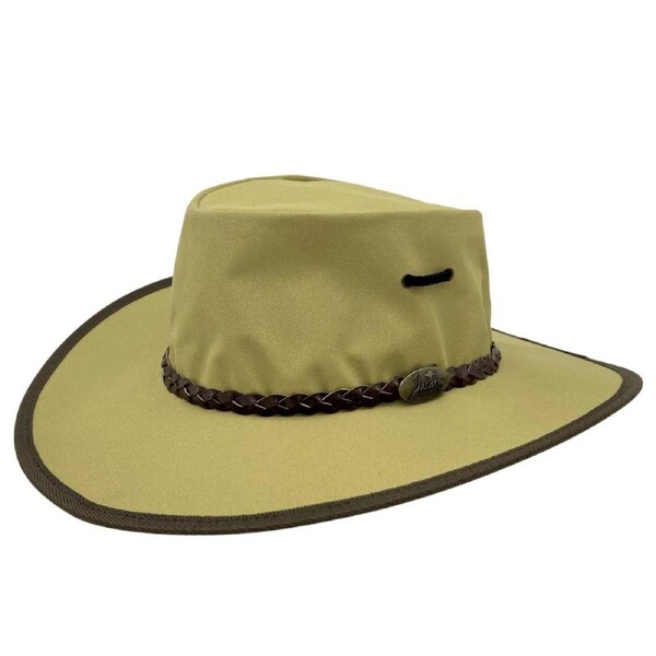 JACARU Full Canvas Parks Explorer Sun Hat Water Resistant Wide Brim Work Toggle Beige / Medium/Large (56/57cm)