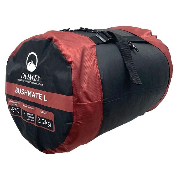 Domex Sleeping Bag Bushmate Large -5c Synthetic Fill Right Hand Zip Burgundy Red