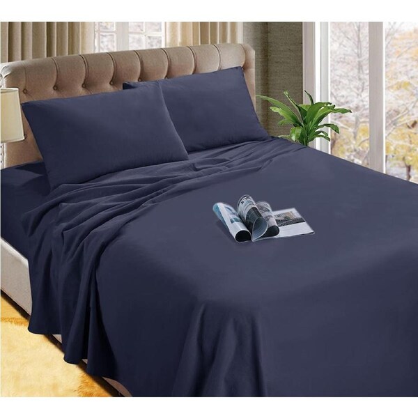 Micro Flannel Flannelette Fitted Sheet Set All Bed Size Soft Plush Winter Thermal Denim King
