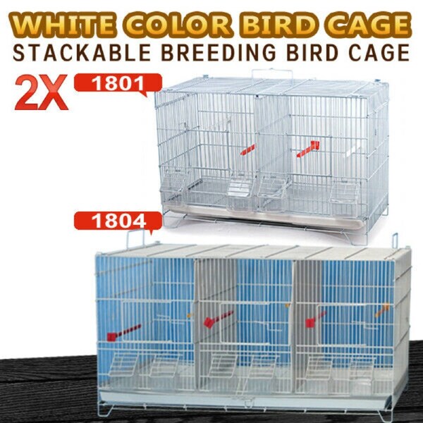 White Color Stackable Breeding Bird Cage for Canary Finch Small Birds PETBIRD1801 / 2X