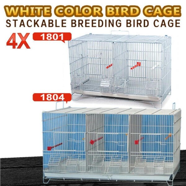 White Color Stackable Breeding Bird Cage for Canary Finch Small Birds PETBIRD1801 / 4X