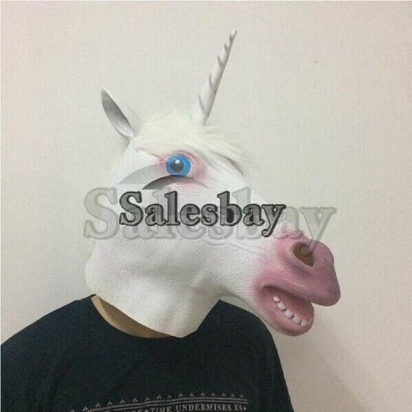 Halloween Mask & Costume Theater Latex Mask Creepy Dog Horse Head Mask Animal Party Toy Unicorn