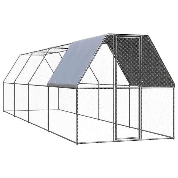 Outdoor Chicken Cage 2x8x2 m Galvanised Steel vidaXL