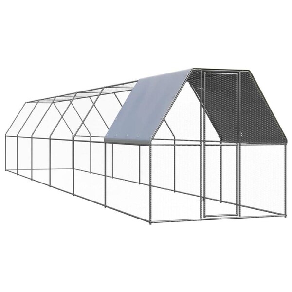 Outdoor Chicken Cage 2x12x2 m Galvanised Steel vidaXL