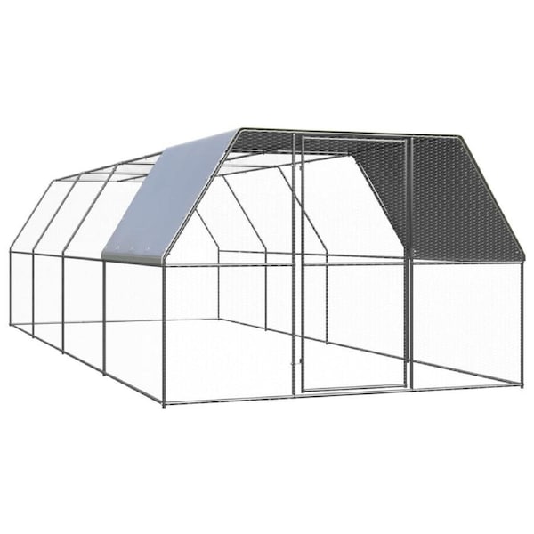 Outdoor Chicken Cage 3x8x2 m Galvanised Steel vidaXL
