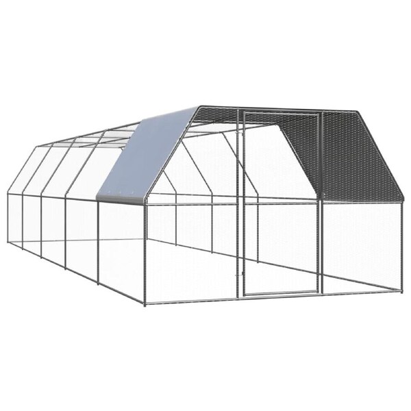 Outdoor Chicken Cage 3x10x2 m Galvanised Steel vidaXL