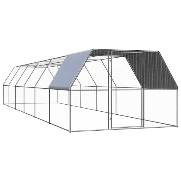 Outdoor Chicken Cage 3x12x2 m Galvanised Steel vidaXL