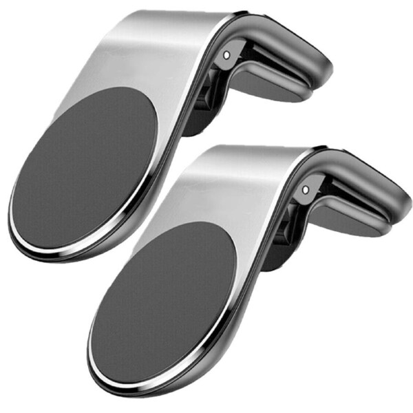 Ozoffer 2X Magnetic Car Phone Holder Air Vent Mount L Shaped for Smart Phone