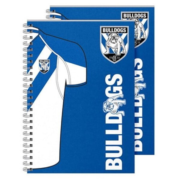 Canterbury Bulldogs NRL Set of 2 Notebooks (A5 120 Page Notebook Notepad)