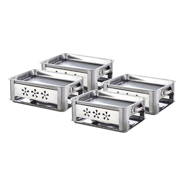 SOGA 4X Stainless Steel Outdoor Chafing Dish Grill Plate 45cm