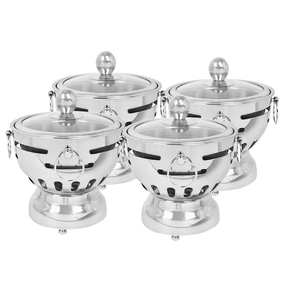 SOGA 4X Stainless Steel Mini Shabu Alcohol Stove with Glass Lid
