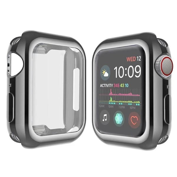 ZUSLAB Apple Watch 7 41mm Case, Protective Soft Slim Cover with Build-in Screen Protector for Series 7 - Space Grey
