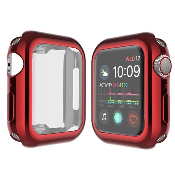 ZUSLAB Apple Watch 7 41mm Case, Protective Soft Slim Cover with Build-in Screen Protector for Series 7 - Red