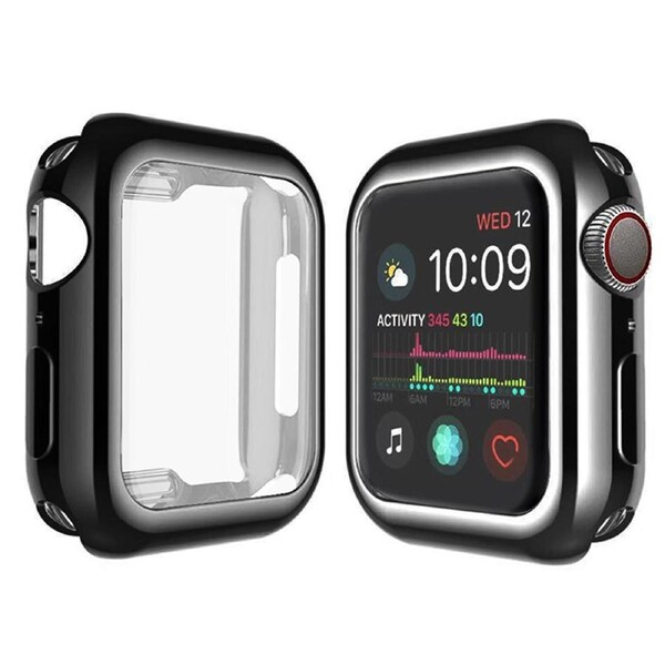 ZUSLAB Apple Watch 7 45mm Case, Protective Soft Slim Cover with Build-in Screen Protector for Series 7 - Black