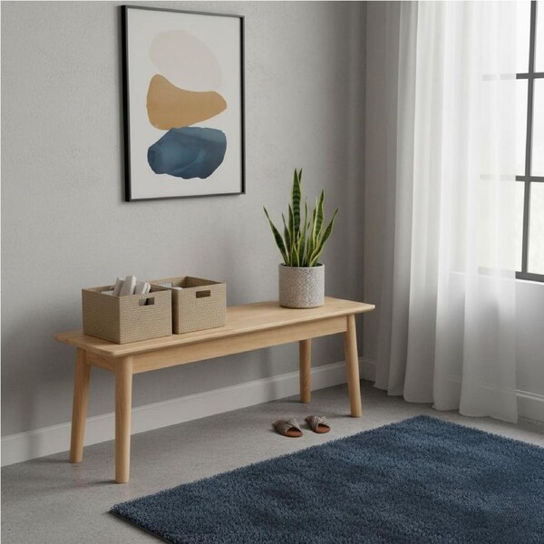 Levede Wooden Dining Bench Chair Entryway Seat Hallway 250kg Capacity 120x35x45cm Oak