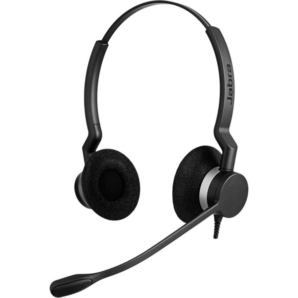 Jabra Corded Biz 2300 MS Duo USB-A Wired Headset w/Noise-Cancelling Microphone