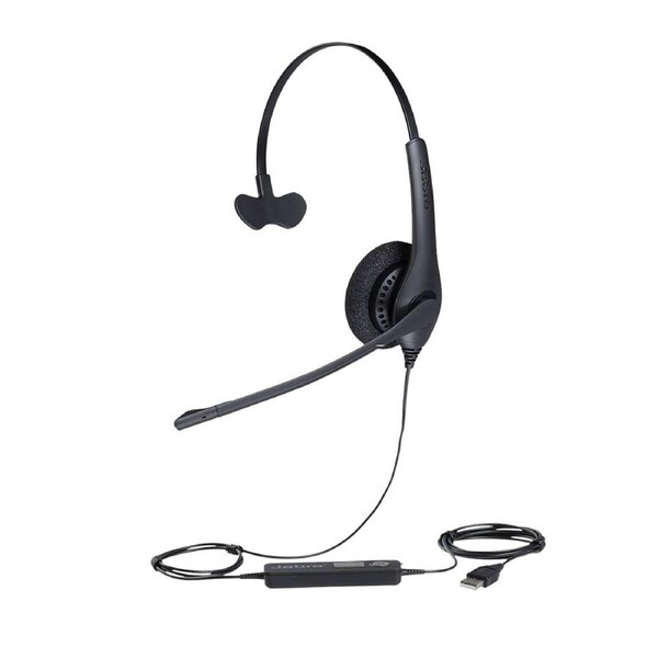 Jabra Corded Biz 1500 UC Mono USB-A Wired Headset w/Noise-Cancelling Microphone