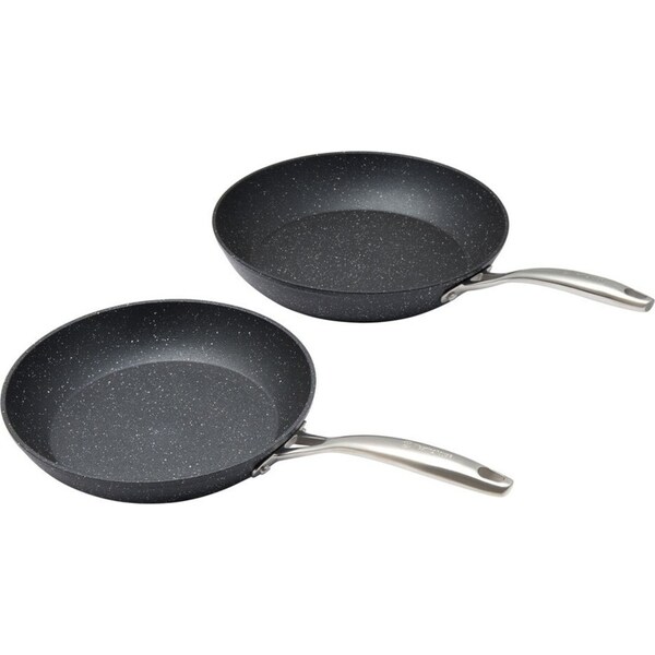 2pc Westinghouse 24cm/28cm Frypan Set Multi-Layer Non-Stick Home Cooking Black