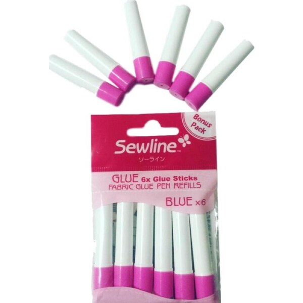 Sewline Fabric Glue, Refill 6 Pack, EPP, no pins, Dries Clear, Sewing & Paper Piecing'