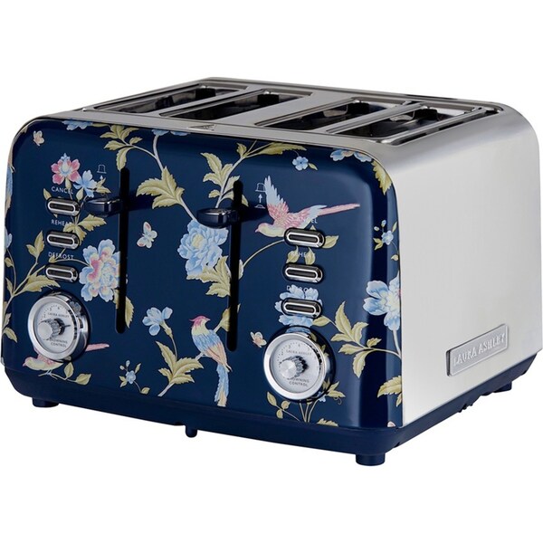 Laura Ashley Elveden 29cm Electric 4-Slice Bread Toaster 1850W Food/Kitchen BLU