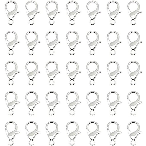 100pcs Silver Necklace Bracelet Keyring Swivel Parrot Lobster Clasp Hooks Clips Findings