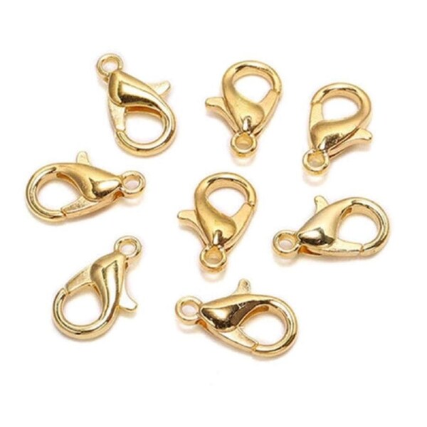10pcs Gold Necklace Bracelet Keyring Swivel Parrot Lobster Clasp Hooks Clips Findings
