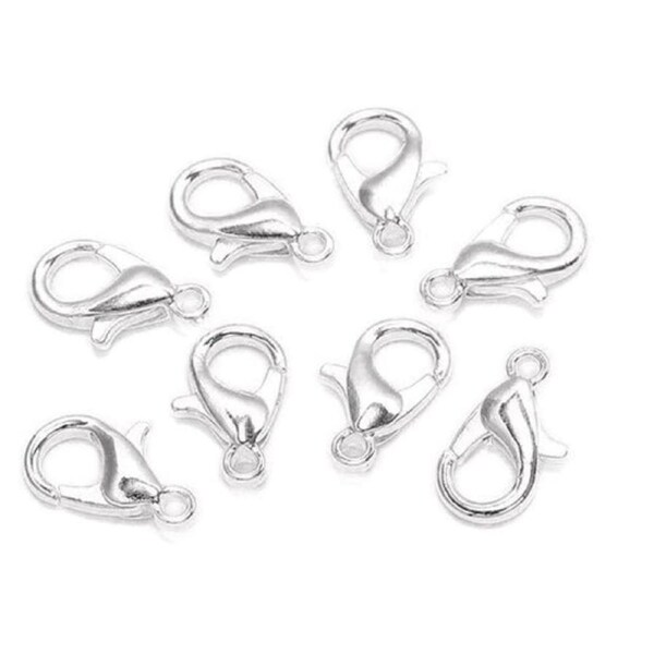 10pcs Silver Necklace Bracelet Keyring Swivel Parrot Lobster Clasp Hooks Clips Findings