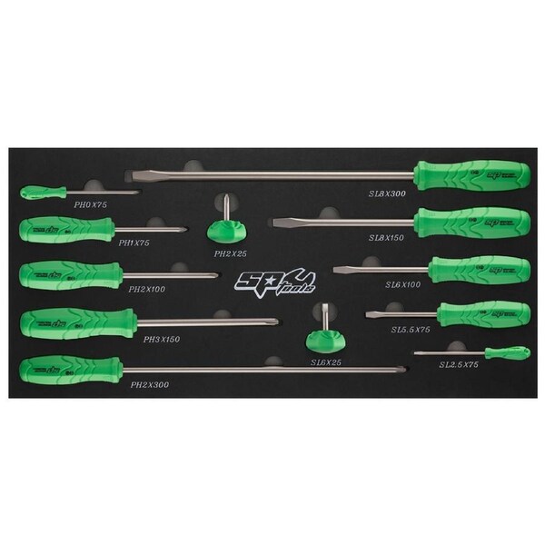 SP Tools 12 Piece Screwdriver Set in EVA Foam - SP34003G