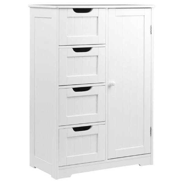 Bathroom Tallboy Storage Cabinet - White