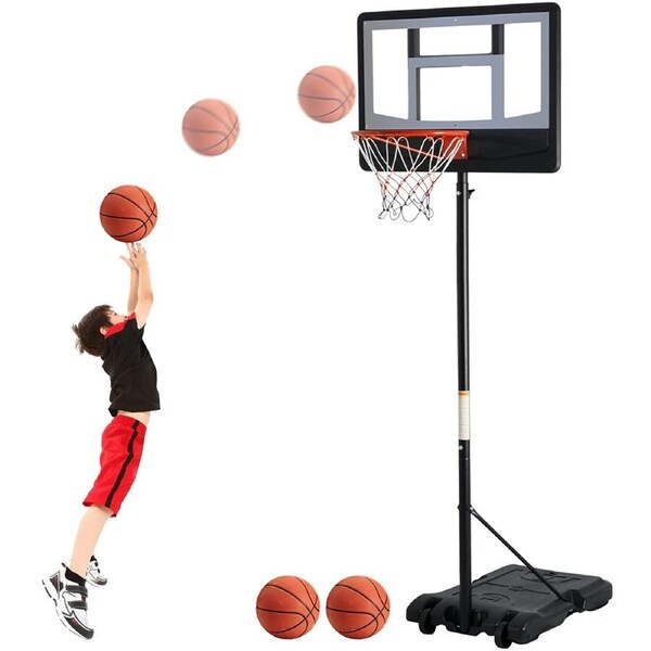 Advwin Adjustable 1.6-2.1M Portable Basketball Hoop Stand Backboard Net Ring Set for Teenagers