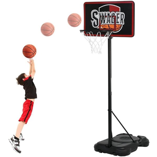 Advwin Adjustable 1.6-2.2M Portable Basketball Hoop Stand Backboard Net Ring Set for Teenagers