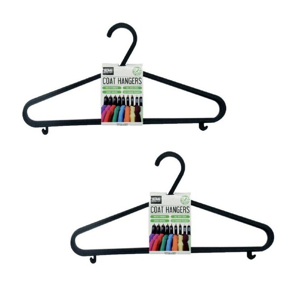 Ozoffer 40Pcs Non Slip Coat Hangers 37cmx20cm Black Wardrobe Cloth Coat Suit Shirt