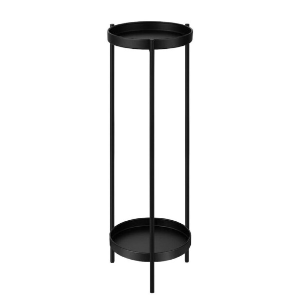 80CM High Plant Stand Metal Flower Pots Shelf Indoor Outdoor Corner Black Planter Holder Rack
