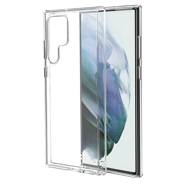 Samsung Galaxy S22 Ultra 5G Premium Slim Crystal Clear TPU Gel Back Case by MEZON – Shock Absorption, Wireless Charging Compatible (S22 Ultra, Gel)