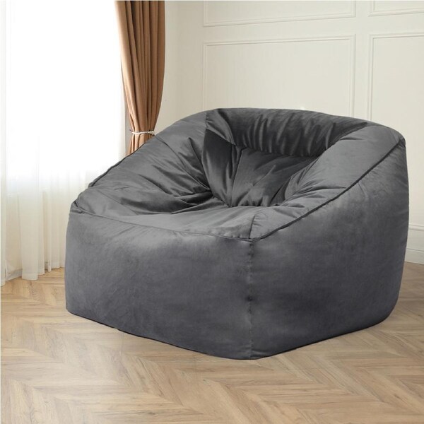 Marlow Bean Bag Cover Velvet 400L Dark Grey